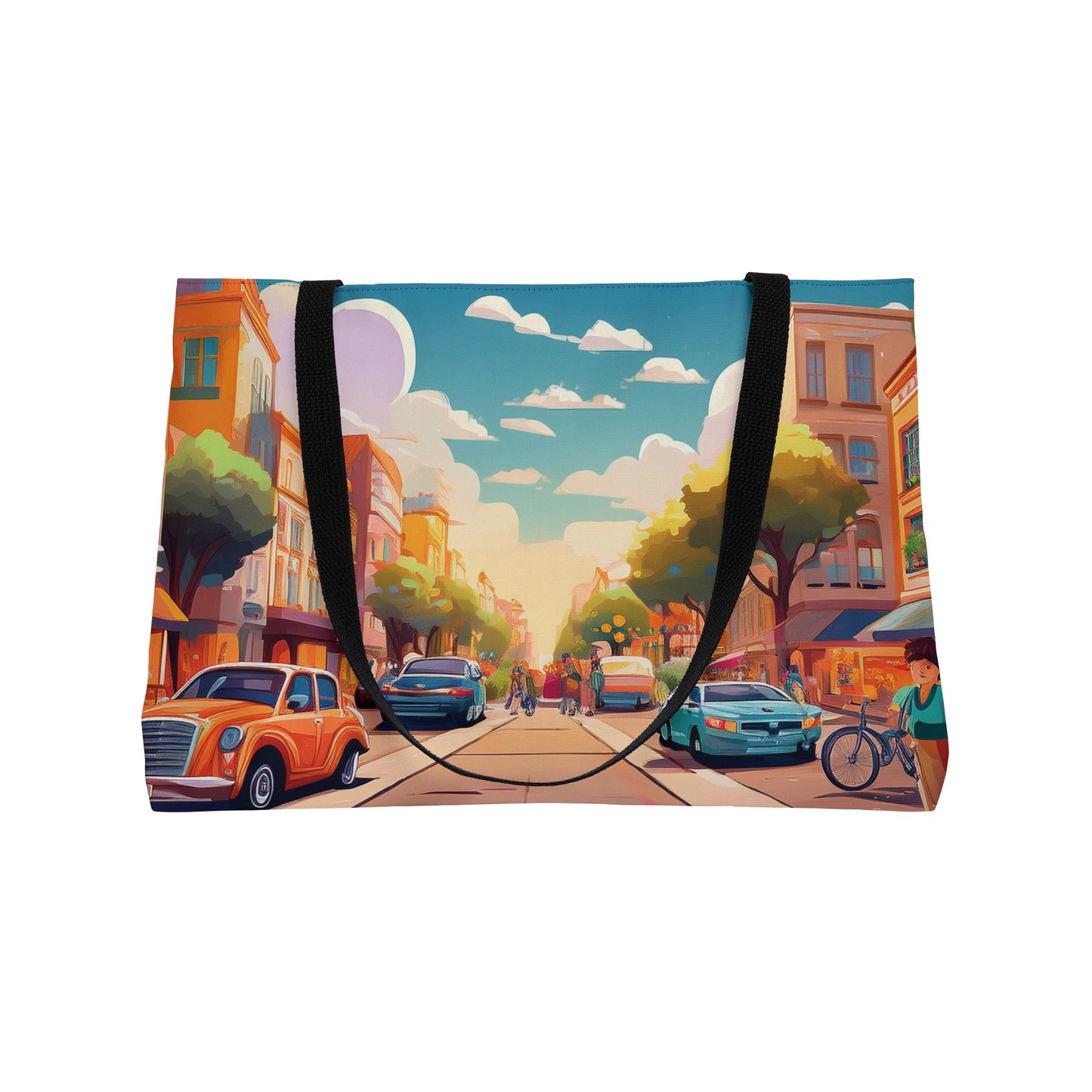 City Street Print Big Bag High-Quality 100% Spun Poly 24x13 Canvas Art Bag C-04