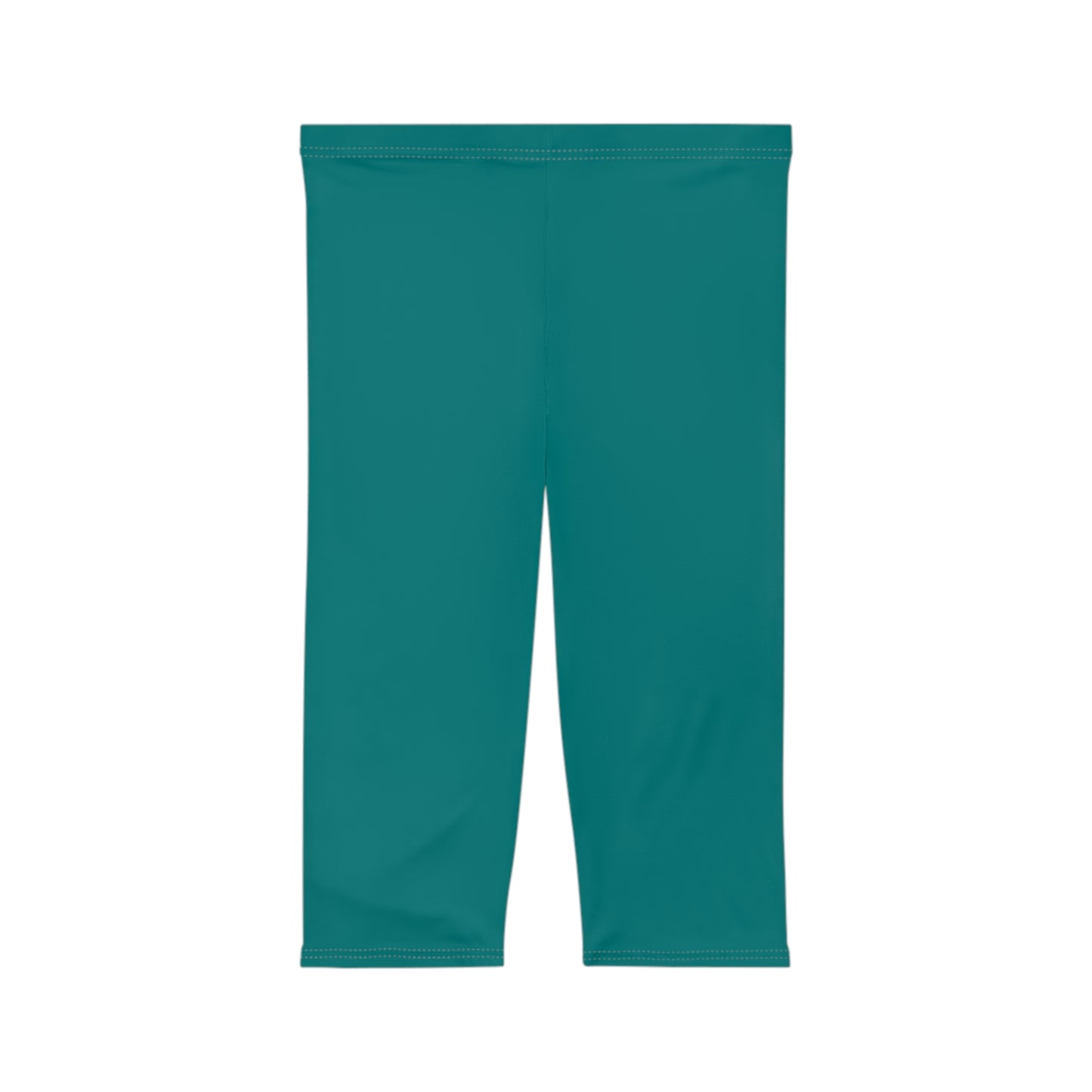 True Teal Color Women's Brushed Suede Poly Span Casual Capri Leggings XS-2XL