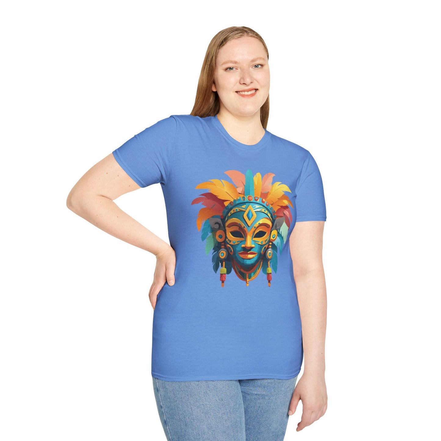 Mask Graphic Unisex Cotton Masquerade Design Artwork Tee 2