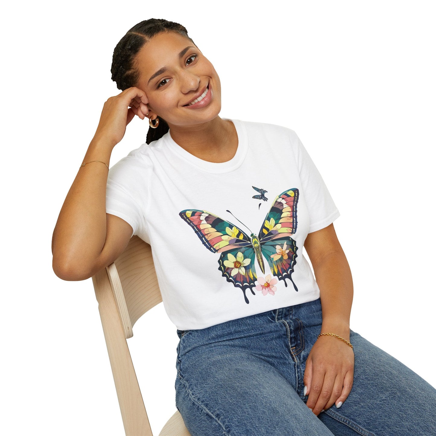 Butterfly T Shirt For Unisex Softstyle 64000 Short Sleeve Monarch Butterfly Tee Design