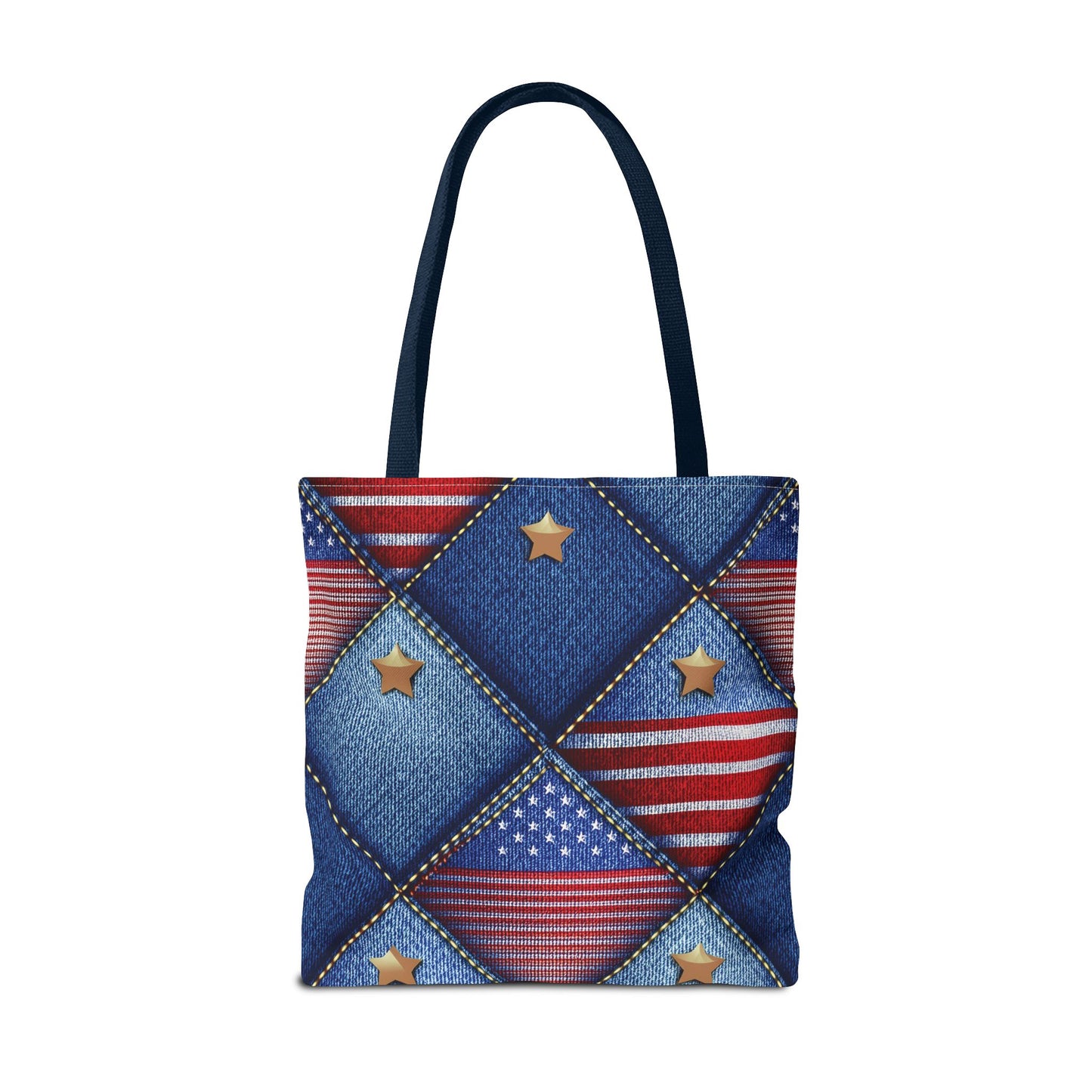 4th of July Graphic Denim Fabric Imitation Print Unisex Canvas Bag Poly Spun 3 Sizes Tote Bag 200-20