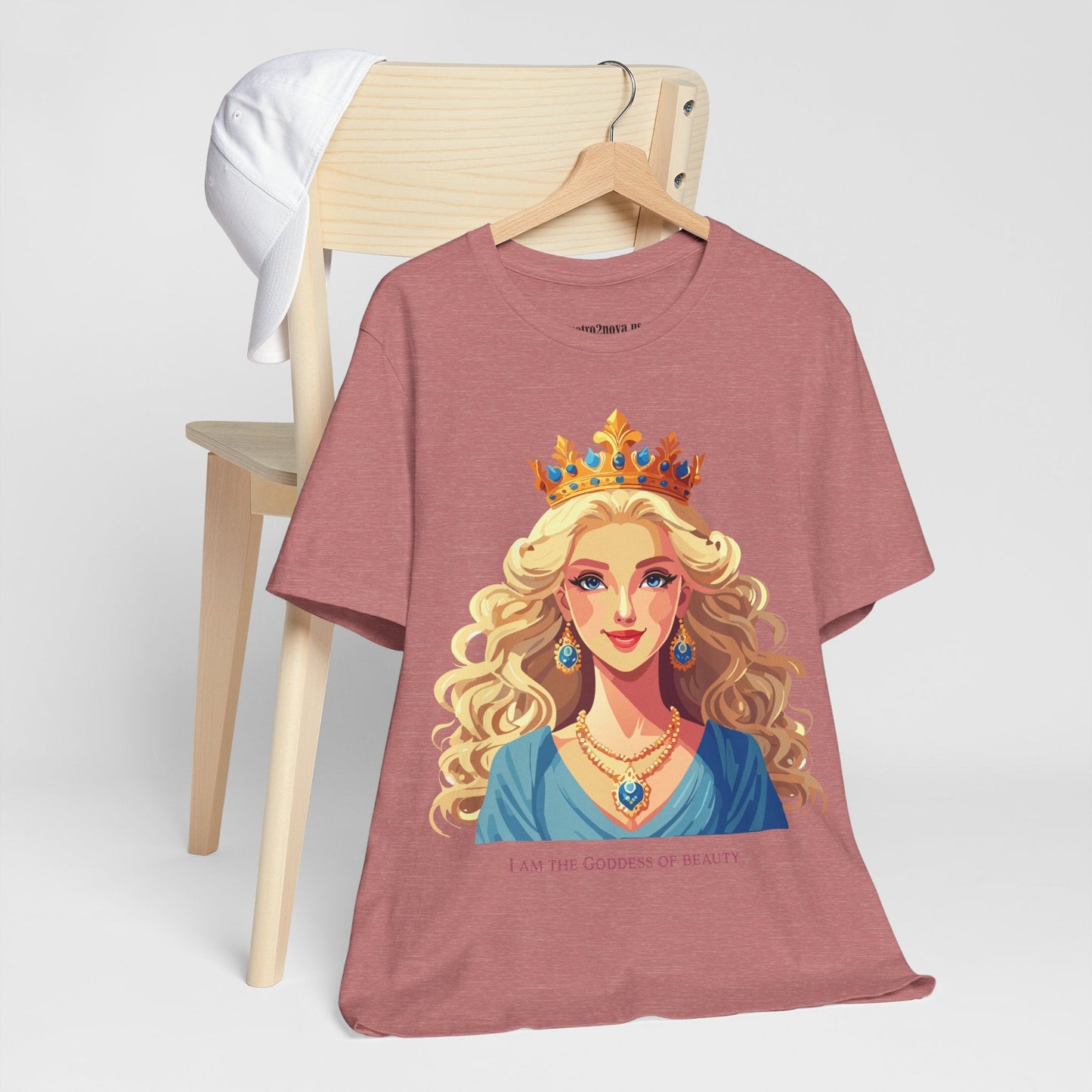 Goddess Graphic Cotton Tee Unisex Short Sleeve By Retro2Nova Original Art Vintage Inspired