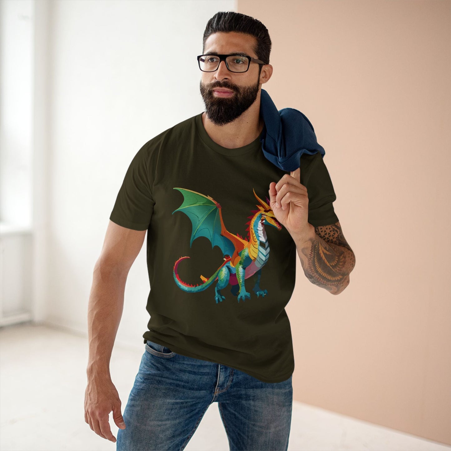 Dragon Graphic Unisex 100 Cotton Staple Tee 9
