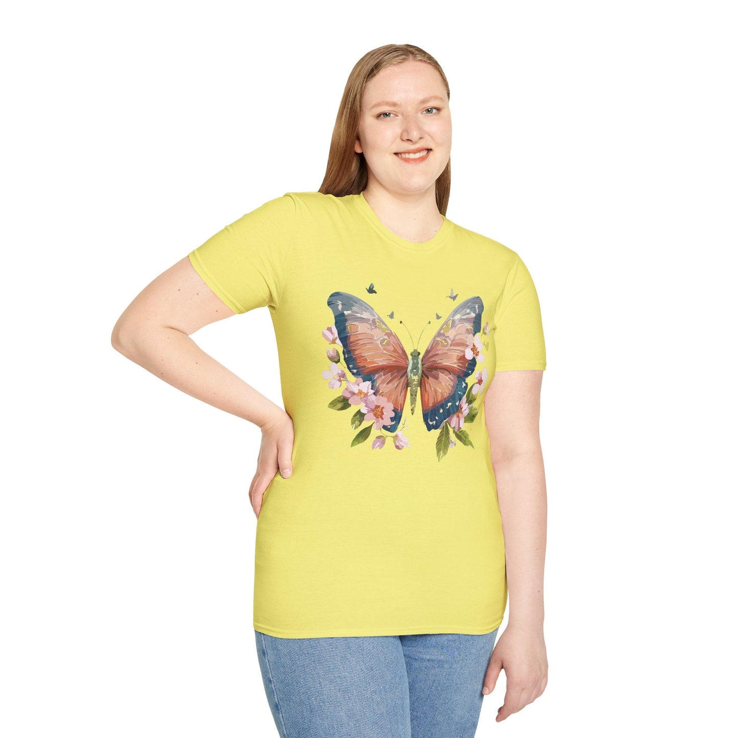 Unisex Monarch Butterfly T Shirt Softstyle 64000 Gildan Ring Spun Cotton Tee Lightweight Comfort