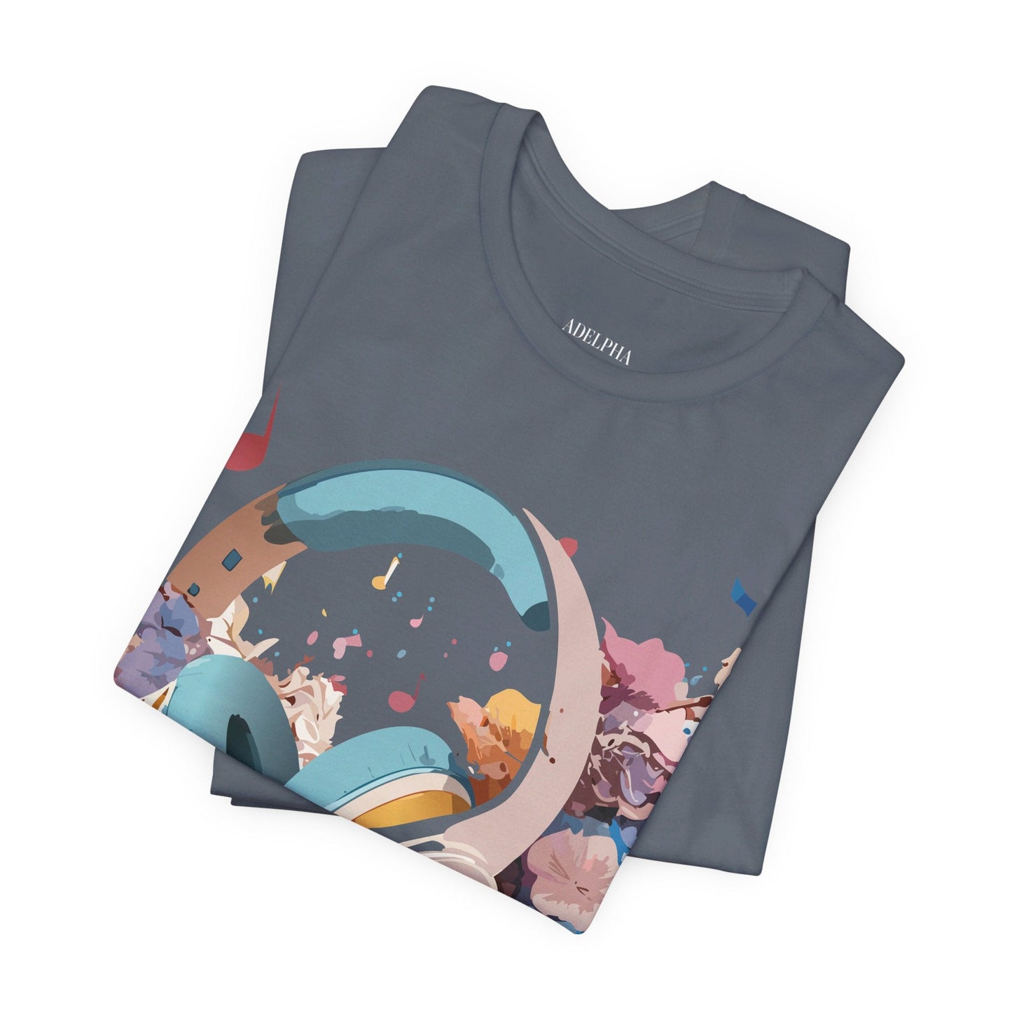 Music Graphic Unisex 100 Cotton Vintage Art with Musical Elements Tee 1