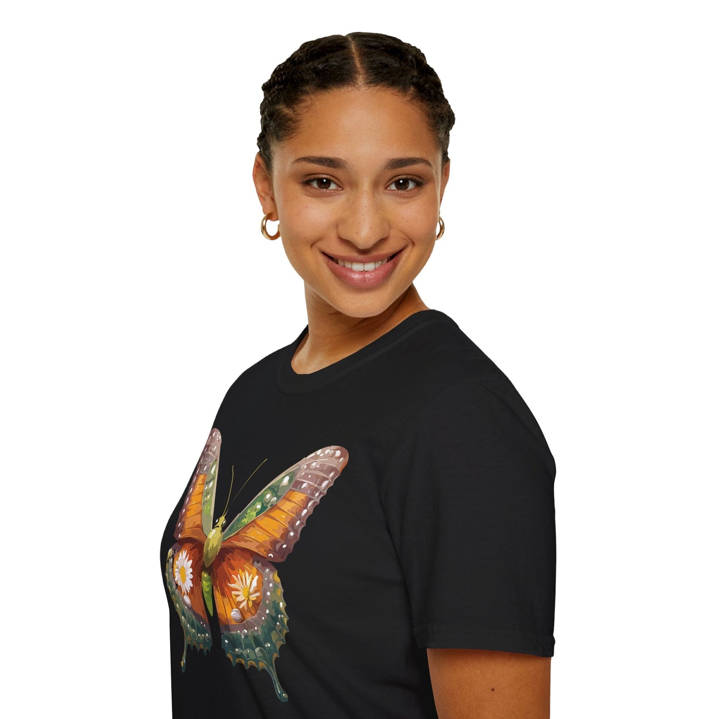 Butterfly T Shirt Unisex Monarch Shirt Gildan Softstyle 64000 100 Percent Ring Spun Cotton