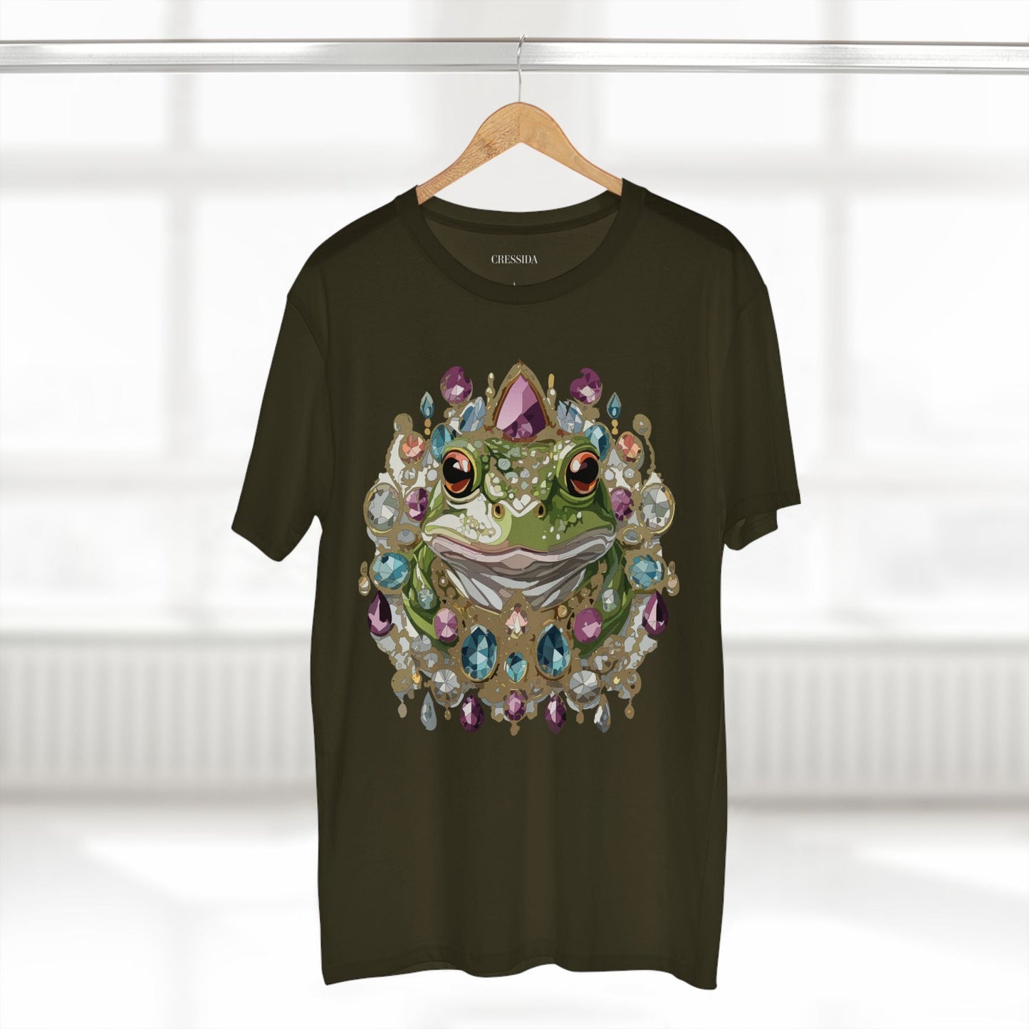 Frog Graphic Unisex 100 Cotton Tee With Unique Animal Golden Medallion Art Design 28