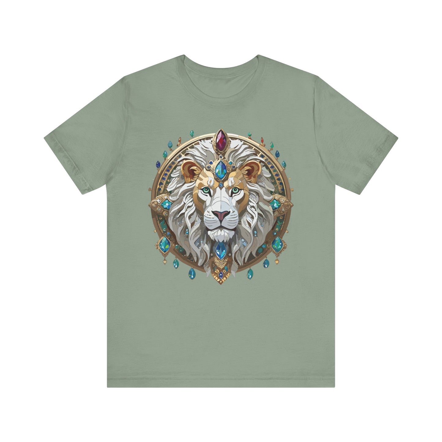 Unisex Lion Graphic Tee, Animal Shirt, Tee Shirt with Lion, Medallion T-Shirt, Animal Medallion Tees