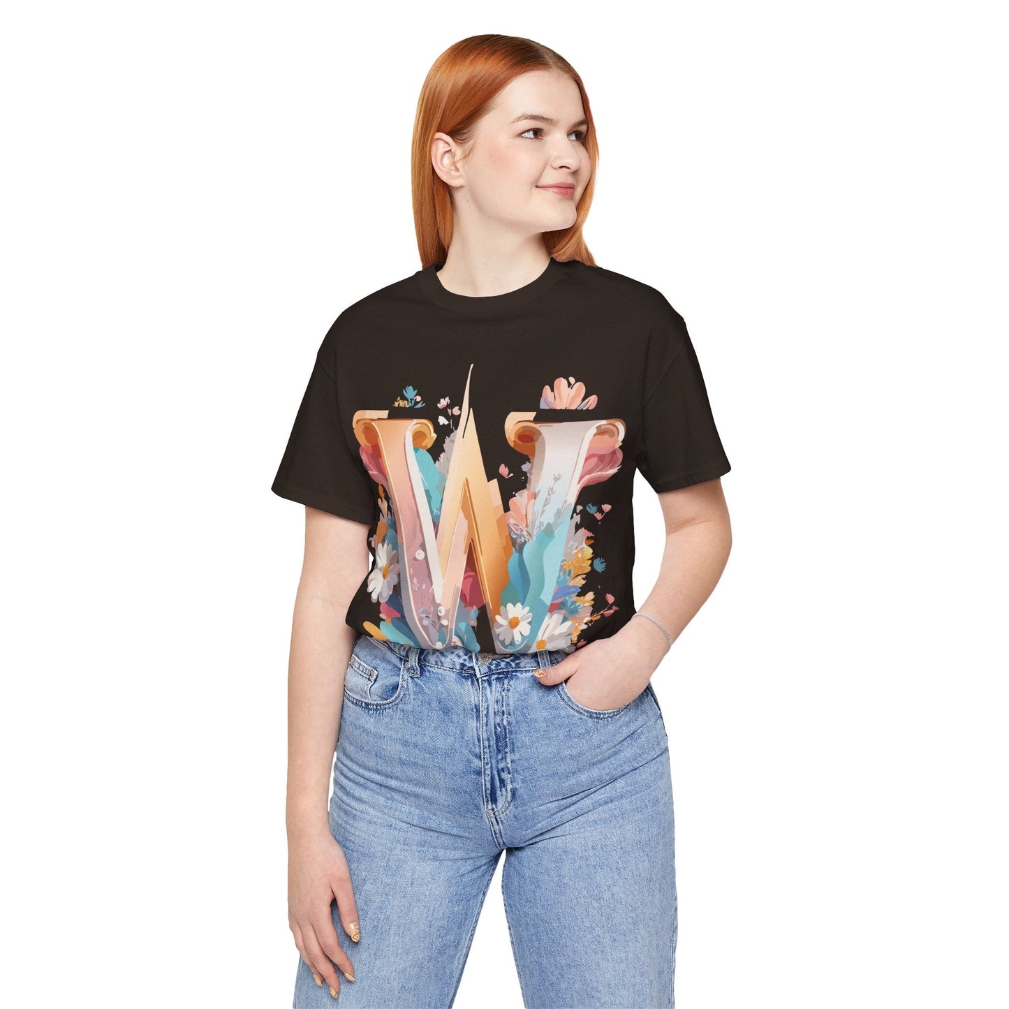 Letter W Shirt Unisex Graphic Tee By Adelpha Vintage Inspired Art Short Sleeve Collection