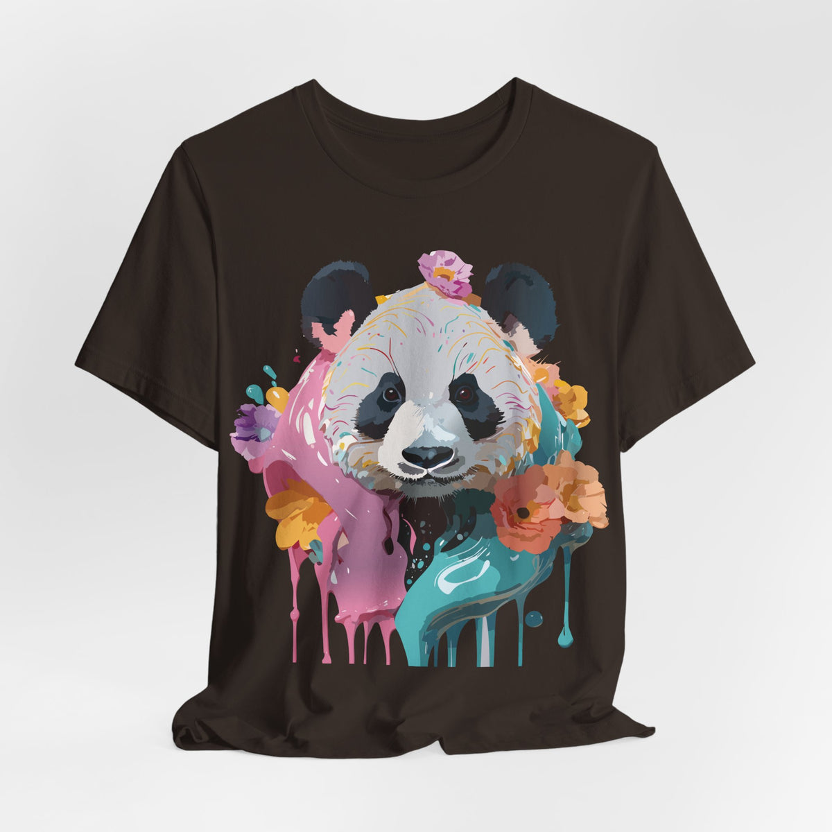 Panda Graphic Unisex Cotton Bella+Canvas Tee with Art Animal Design e146