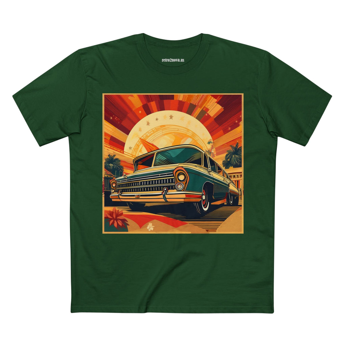 Retro Car Vintage Graphic Tee Staple Unisex 100 Cotton Tee Shirt - RC-17