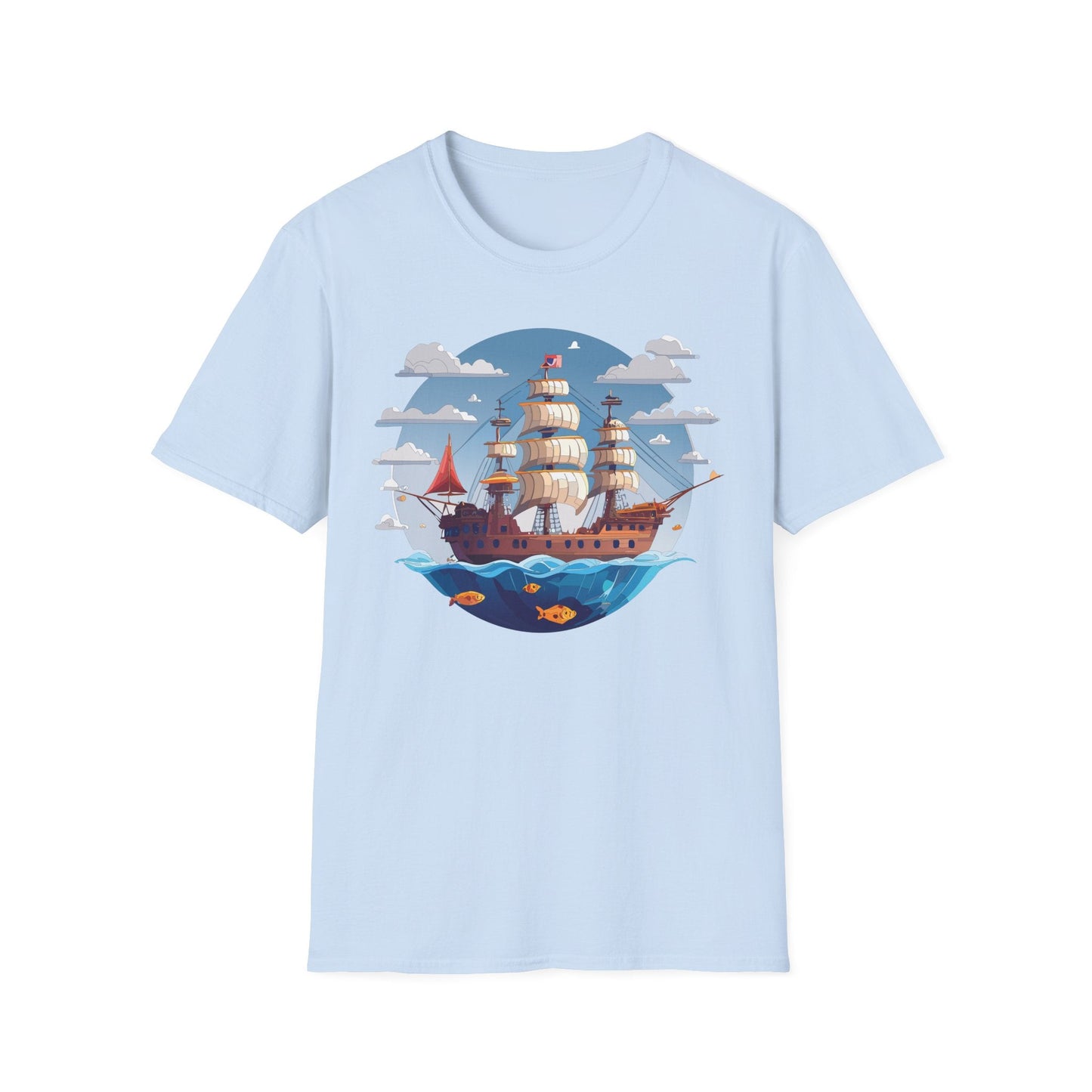 Ship T Shirts Frigate T Shirts Vessel Tee Shirt Unisex Softstyle Cotton Tee Gildan 64000