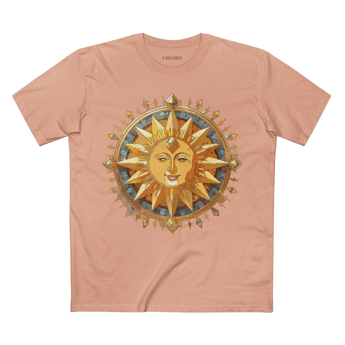 Gold Sun Graphic Unisex 100 Cotton T-Shirt with Golden Art Design 16