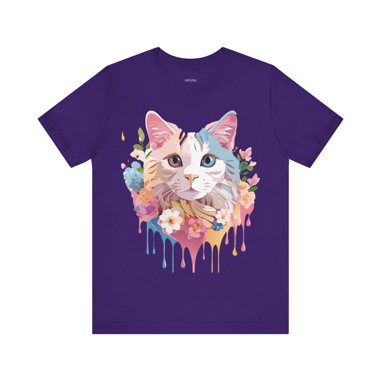 Cat Graphic Tee Unisex Short Sleeve Shirt Featuring Vintage Adelpha Artwork