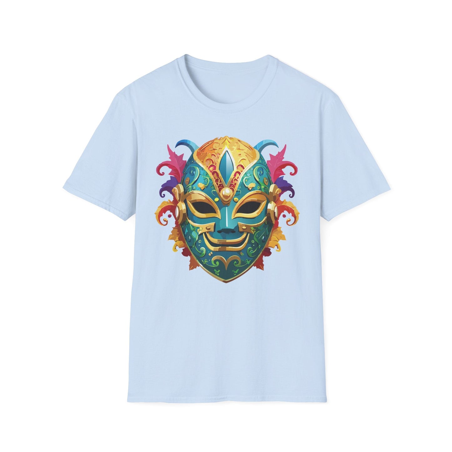Mask Tee Shirt Unisex Softstyle Gildan 64000 100 Percent Ring Spun Cotton Comfortable Masquerade Tee