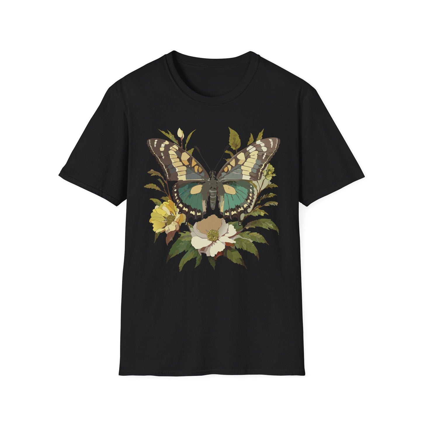 Butterfly Shirt Unisex Monarch Butterfly Tee Gildan Softstyle 64000 100 Percent Ring Spun Cotton