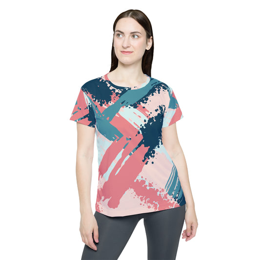 Poly Jersey Tee Shirt with abstract prints