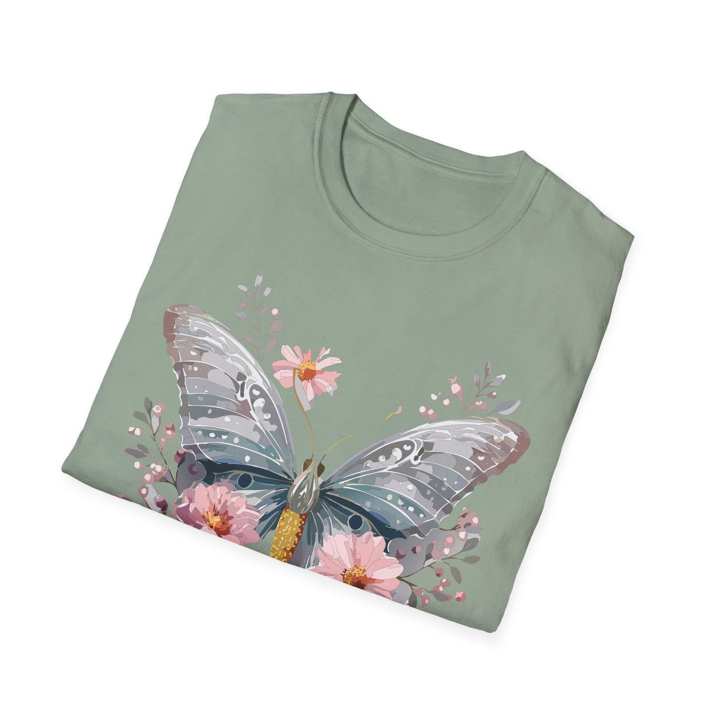 Butterfly Themed Unisex T Shirt Softstyle Monarch Gildan 64000 Ring Spun Cotton Tee