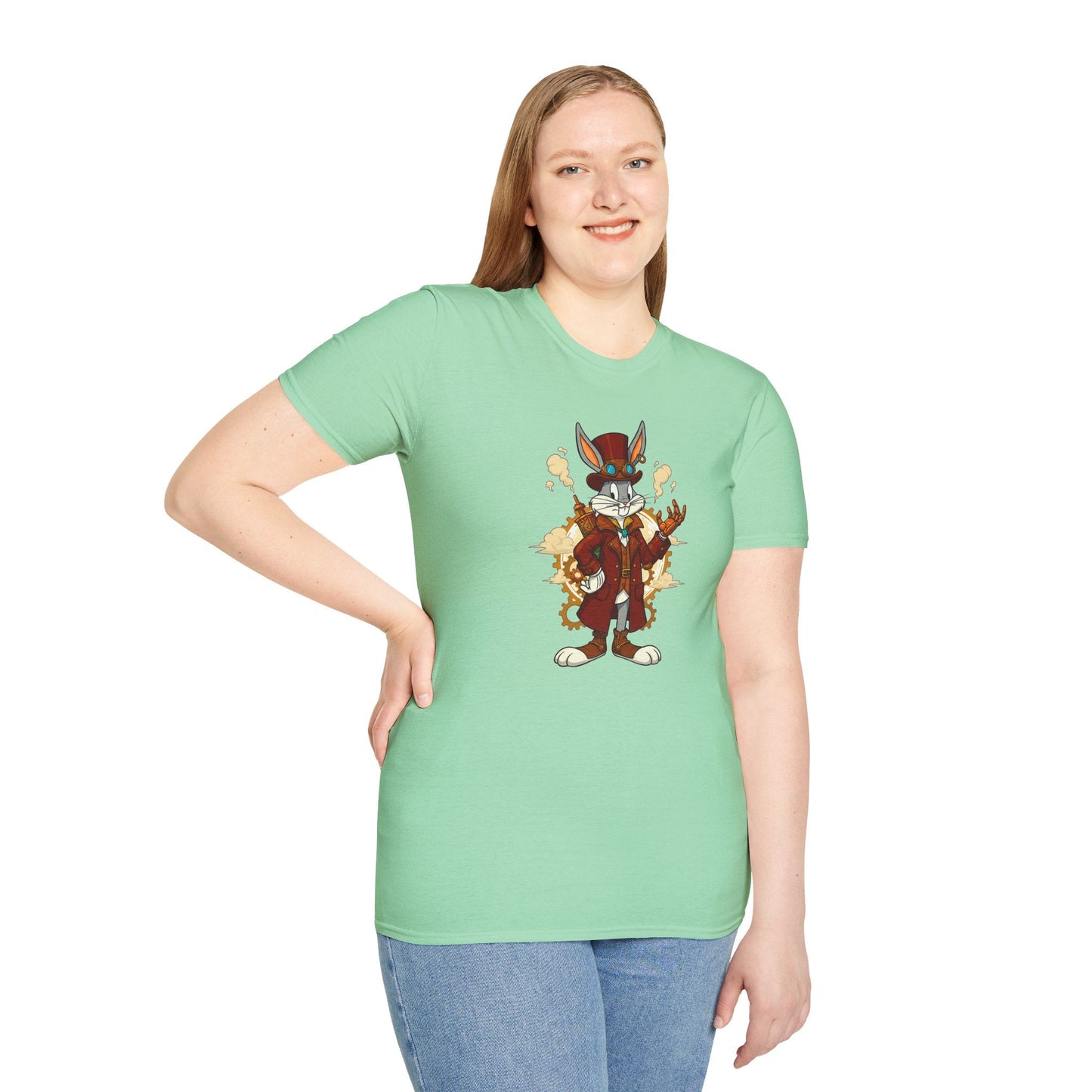 Cartoon Bunny Graphic Unisex Cotton Animal Animation Artwork Design Tee 36