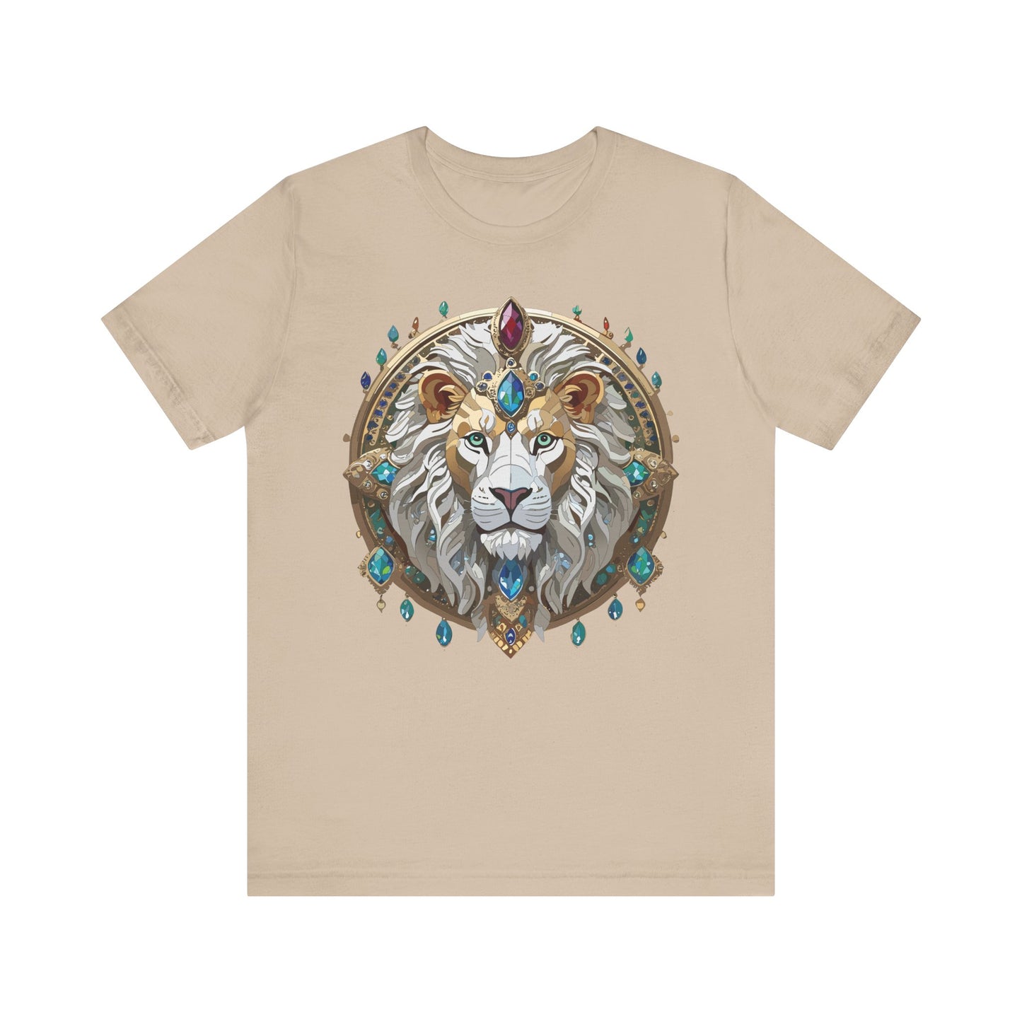 Unisex Lion Graphic Tee, Animal Shirt, Tee Shirt with Lion, Medallion T-Shirt, Animal Medallion Tees