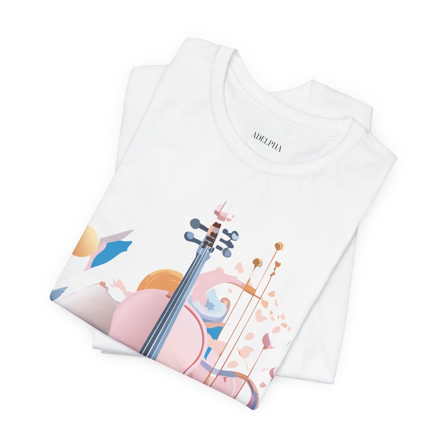 Music Graphic Unisex 100 Cotton Vintage Art with Musical Elements Tee 16