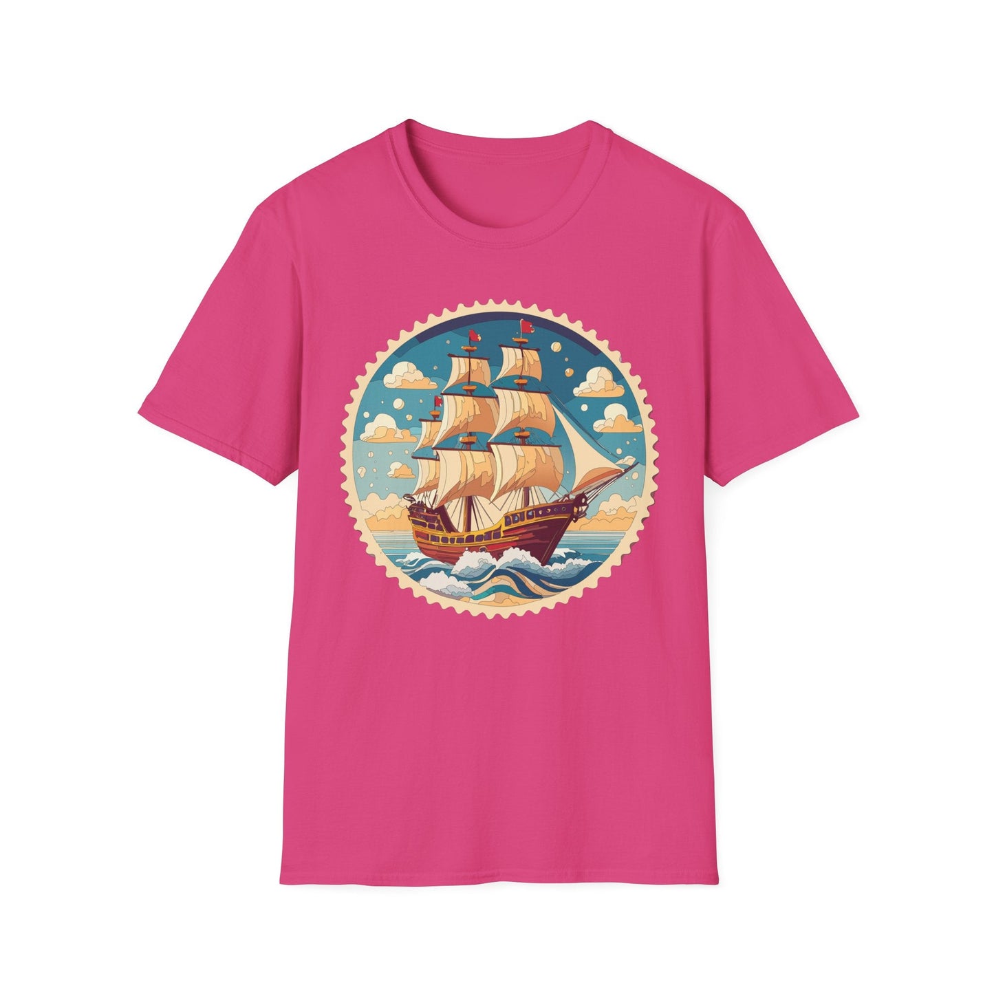 Frigate Ship T Shirt Unisex Short Sleeve 100 Percent Ring Spun Cotton Soft Tee Gildan 64000