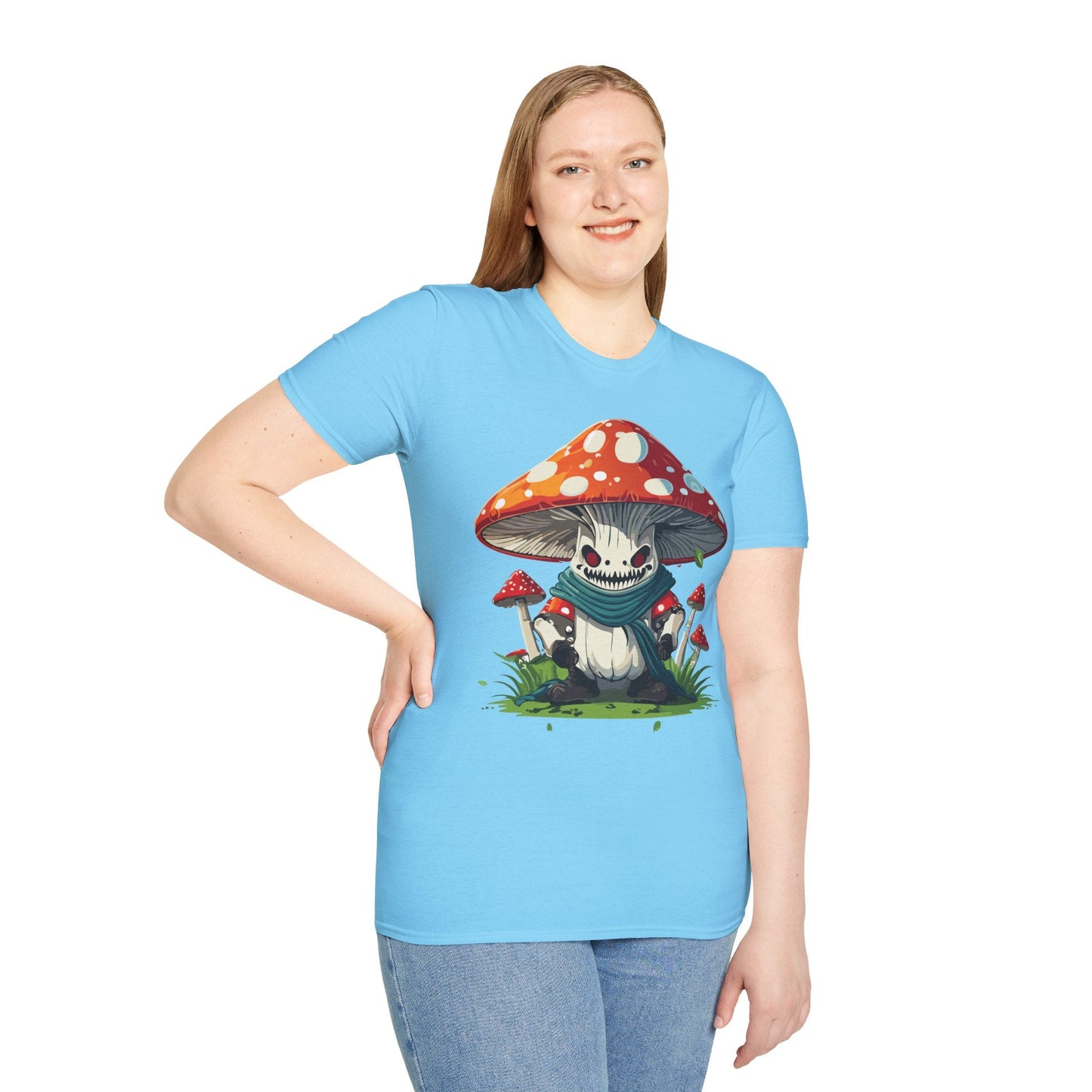 Funny Mashroom Graphic Unisex Softstyle Cotton With Cartoon Illustration Design 13