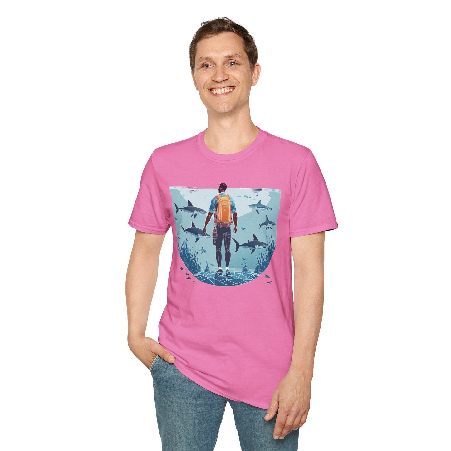 Ocean Tee Shirt Unisex Softstyle T Shirt With Ocean Art Design U Boat Theme Graphic Artwork Edition