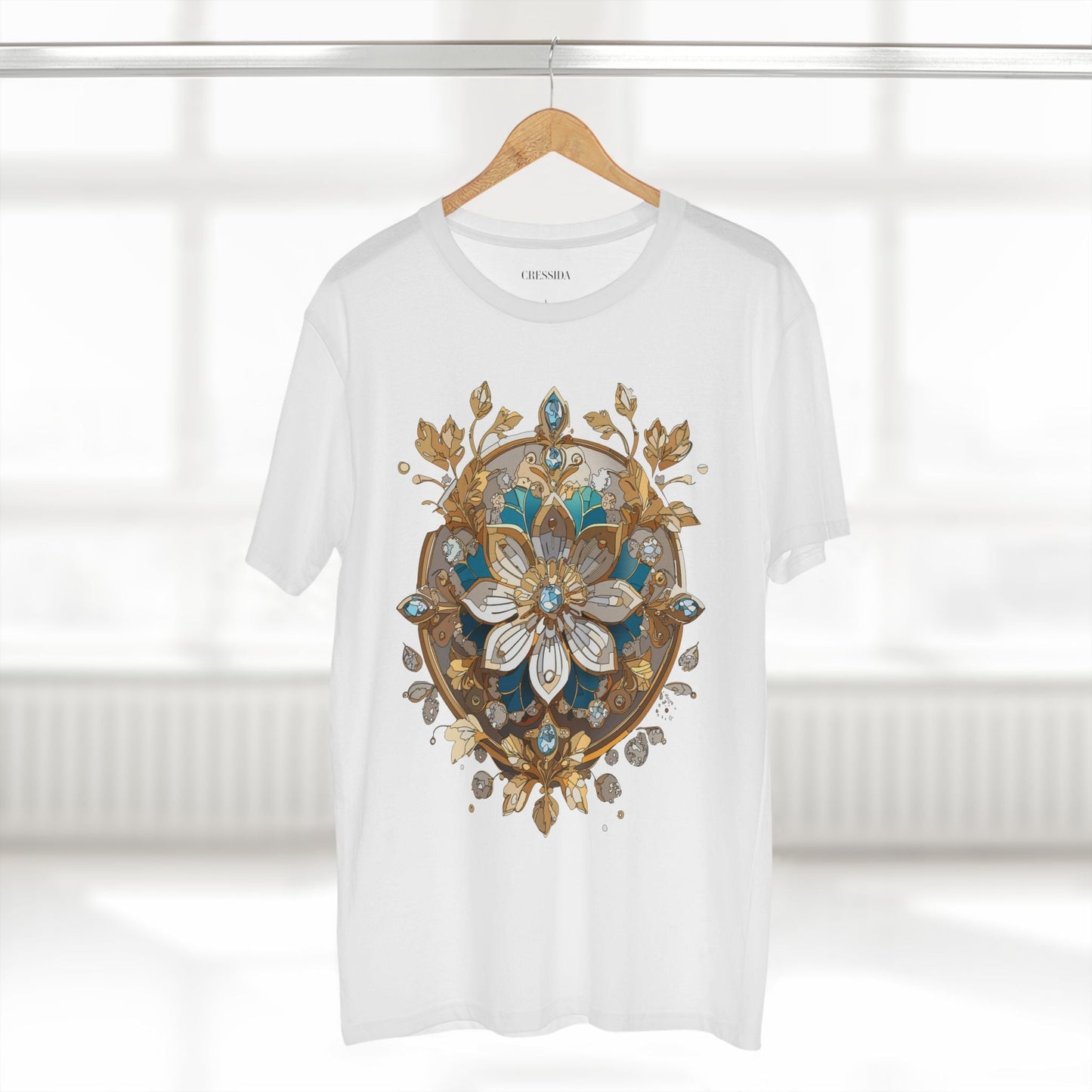 Floral Graphic T-Shirt Unisex 100 Cotton Art Design with Antique Flowers Tee 11