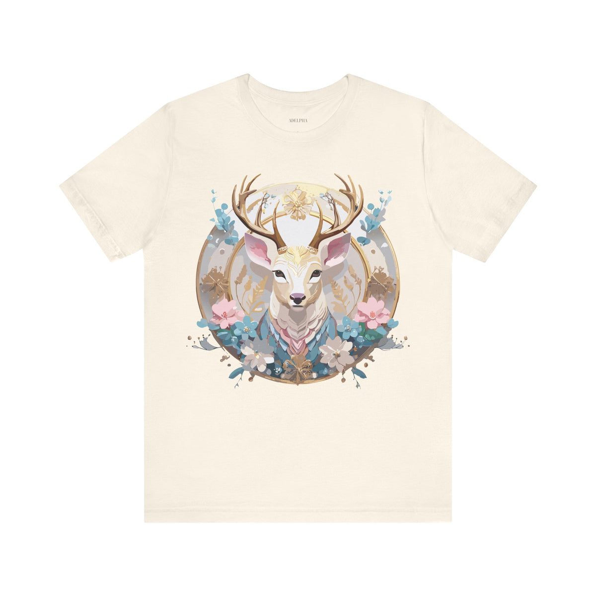 Medallion Graphic Unisex Cotton Bella+Canvas Tee with Floral Art Design m59
