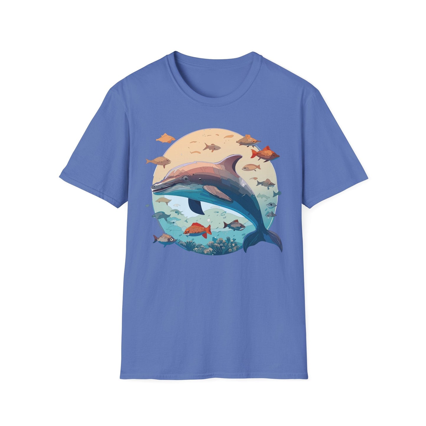 Dolphin Shirt Unisex Softstyle T Shirt 64000 100 Percent Ring Spun Cotton Tee For Everyday Comfort