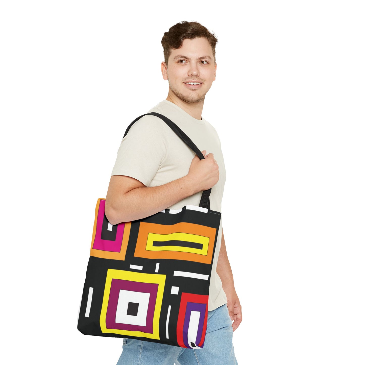 Bolsa de lona con estampados abstractos 