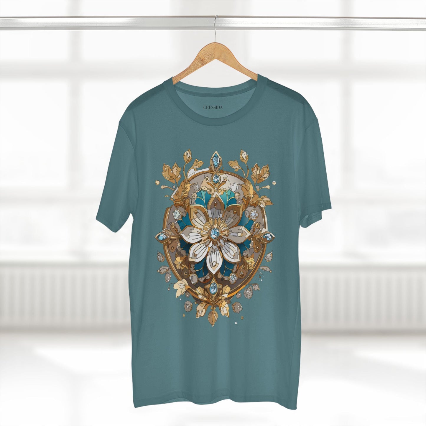 Floral Graphic T-Shirt Unisex 100 Cotton Art Design with Antique Flowers Tee 11