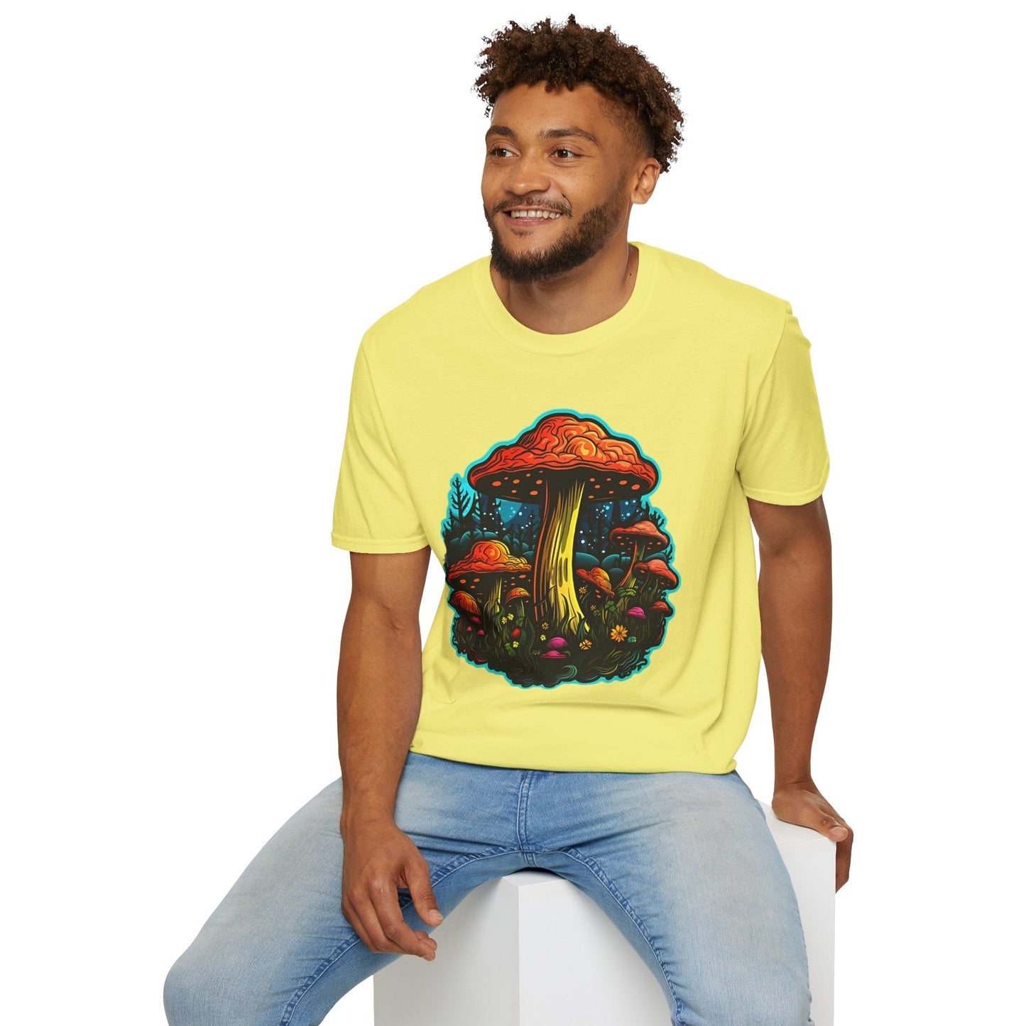 Mashroom Tee Shirt Unisex Softstyle 64000 With Funny Mashroom Fungus Graphic Design