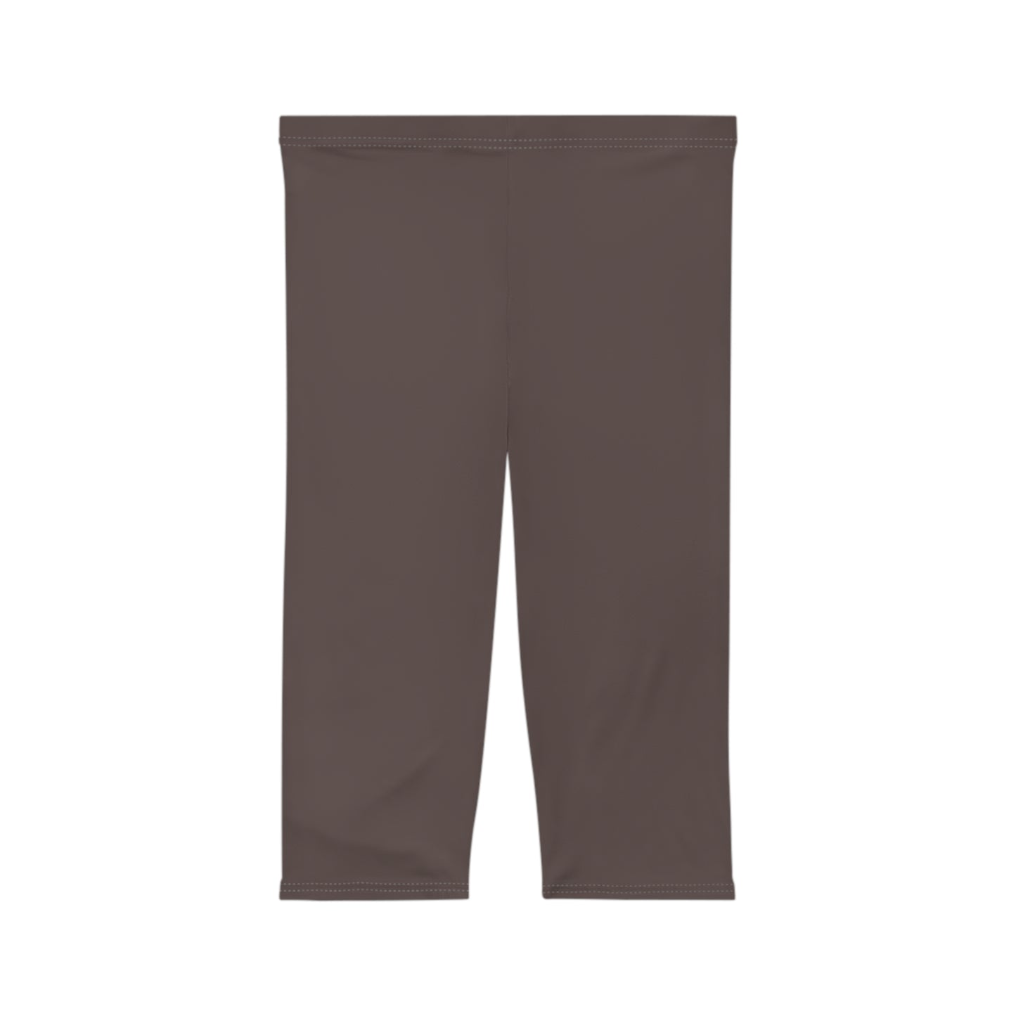 Taupe Grey Color Women's Brushed Suede Poly Span Casual Capri Leggings XS-2XL