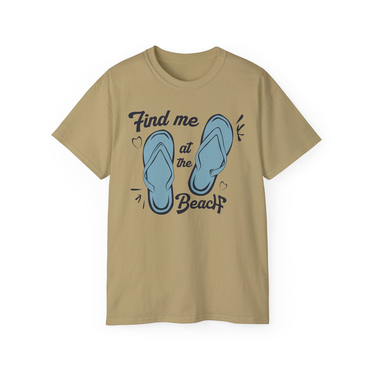 Find Me at the Beach Flip Flops T-Shirt | Summer Beach Tee