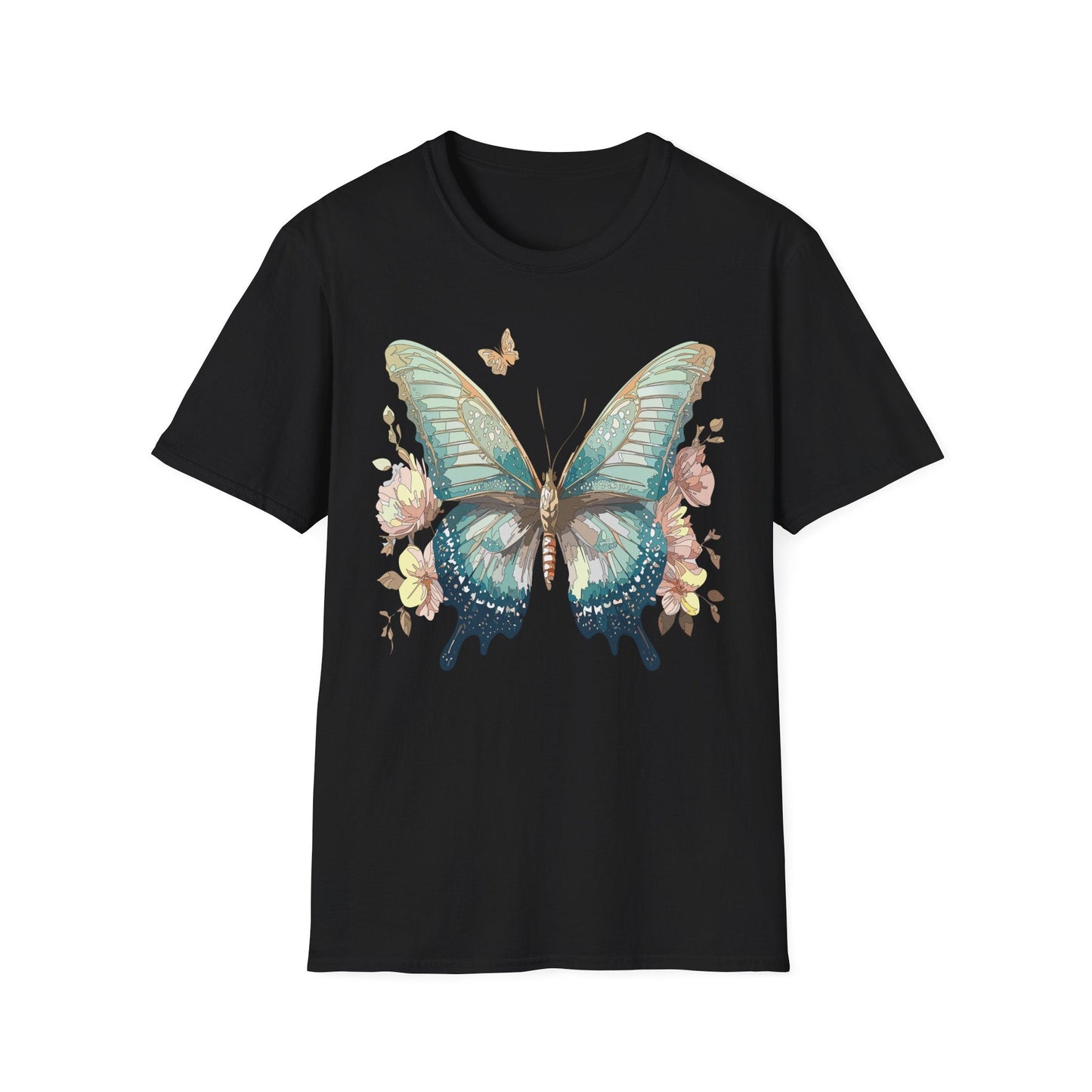 Butterfly Print Unisex T Shirt Monarch Design Softstyle 64000 Gildan Cotton Tee Quality