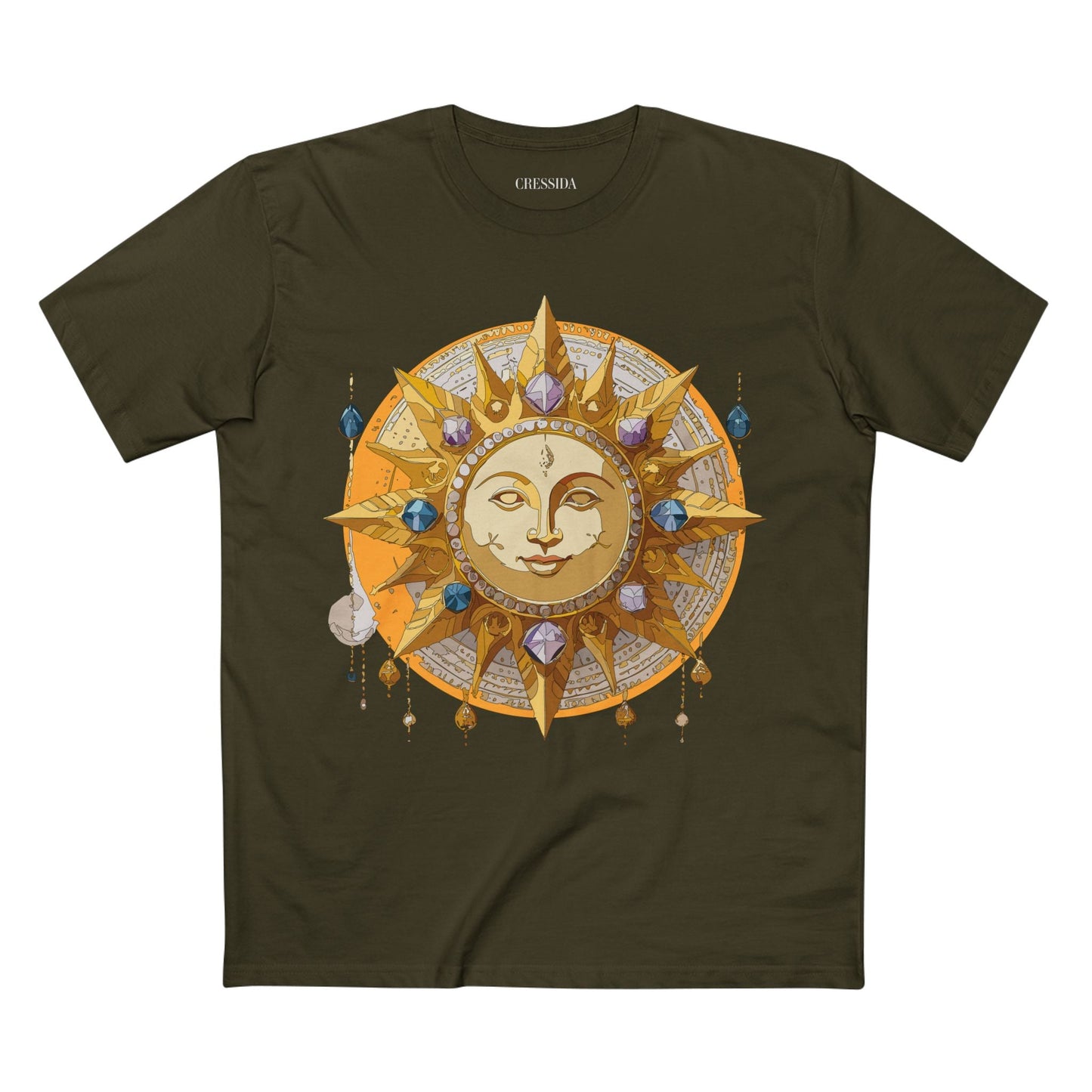 Gold Sun Graphic Unisex 100 Cotton T-Shirt with Golden Art Design 3