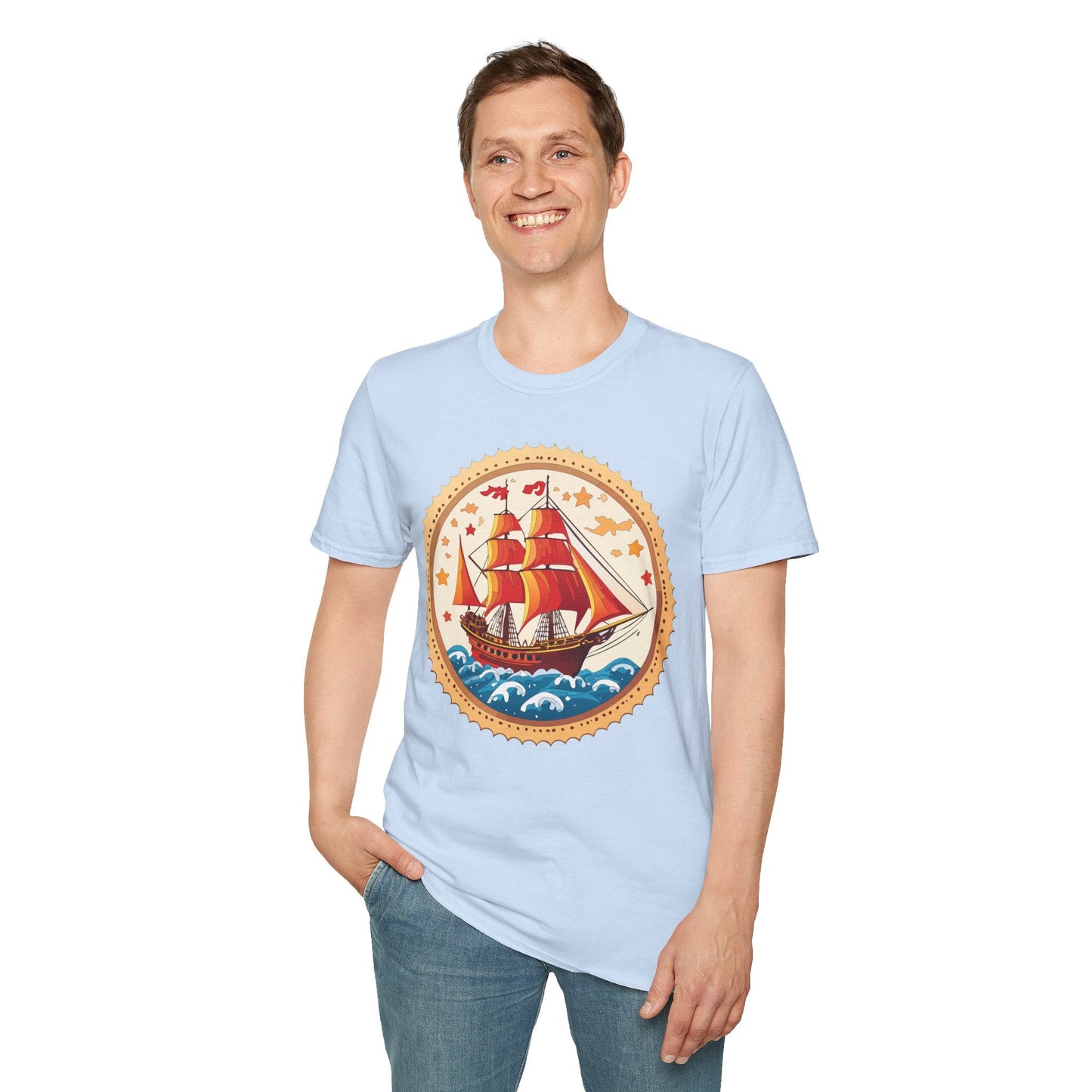 Ship T Shirts Frigate Vessel Tee Shirt Unisex Short Sleeve Gildan Softstyle 100 Percent Cotton