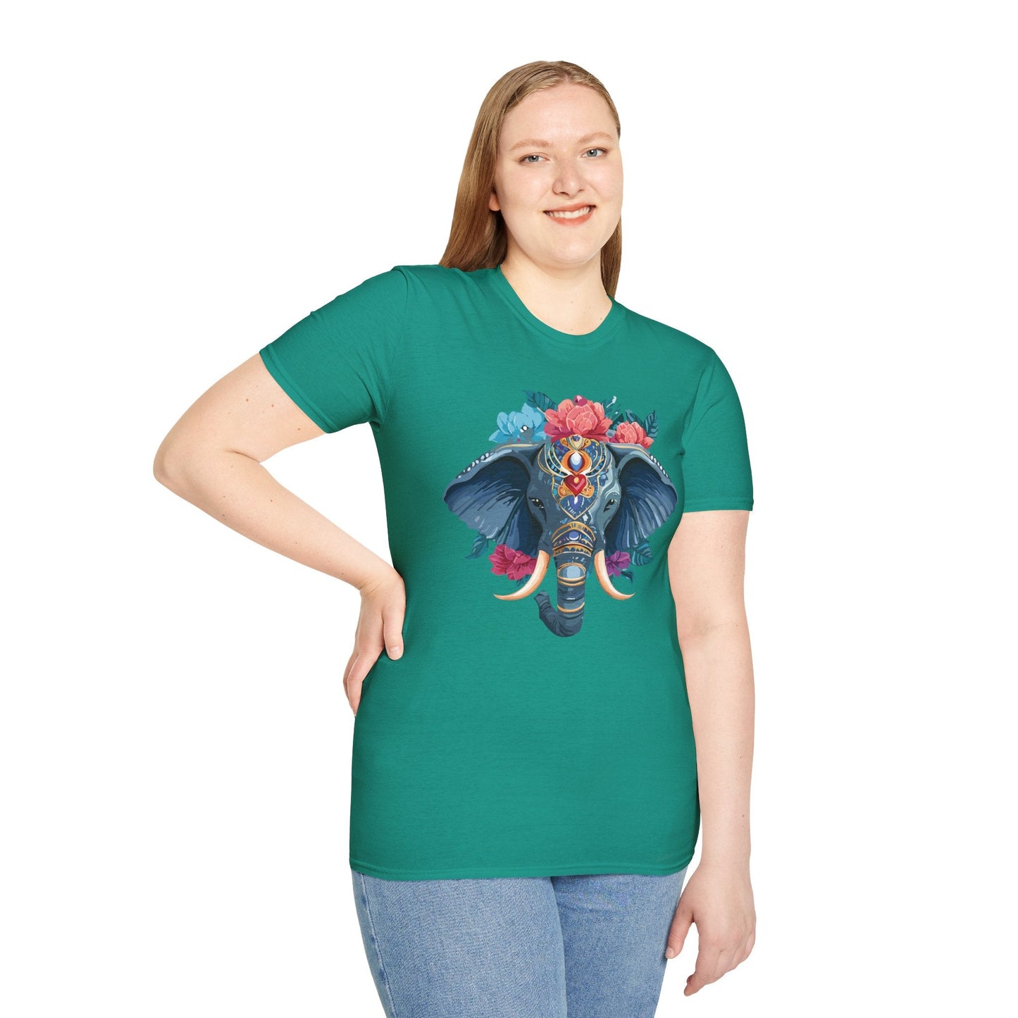 Elephant T Shirt Unisex Softstyle Tee Gildan 64000 100 Percent Ring Spun Cotton Fabric