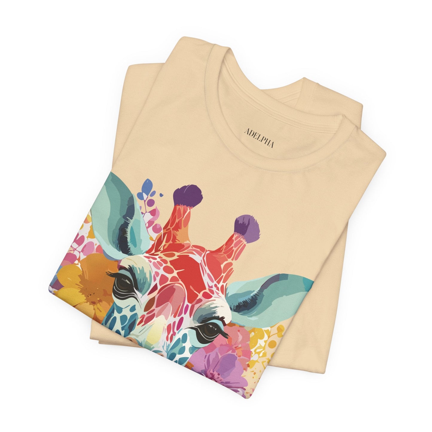 Giraffe Graphic Tee Unisex Vintage Inspired Art Design Adelpha Short Sleeve Shirt