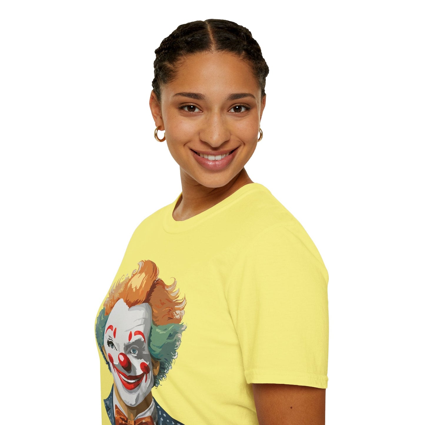 Unisex Short Sleeve Softstyle Clown T Shirt With Funny Man Circus Theme Tee Gildan 64000