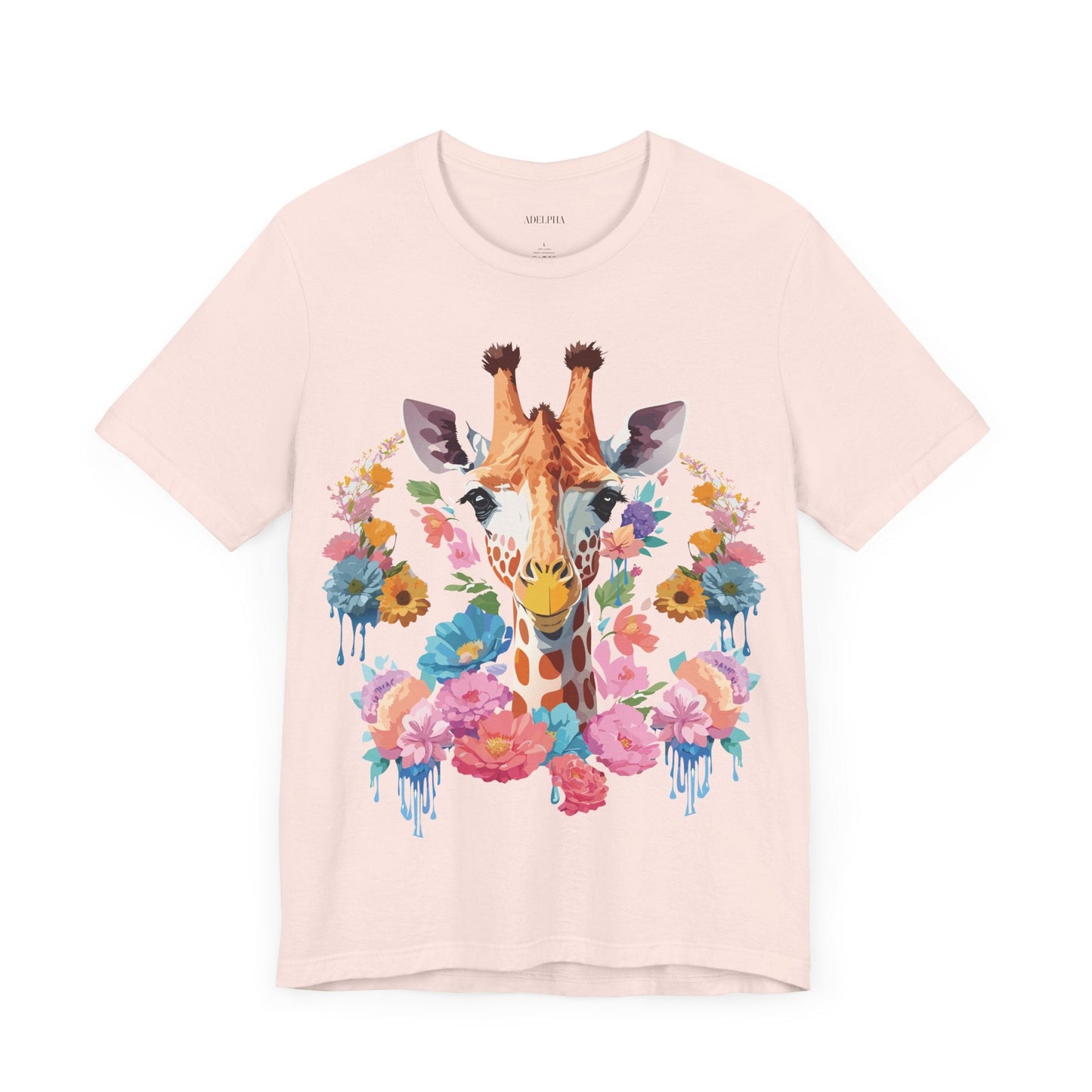 Giraffe Graphic Tee By Adelpha Unisex Short Sleeve Vintage Inspired Art Shirt Premium Quality