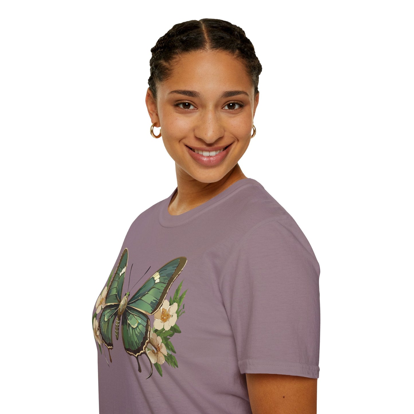 Butterfly Shirt Monarch Style Unisex T Shirt Gildan Softstyle 64000 100 Percent Ring Spun Cotton