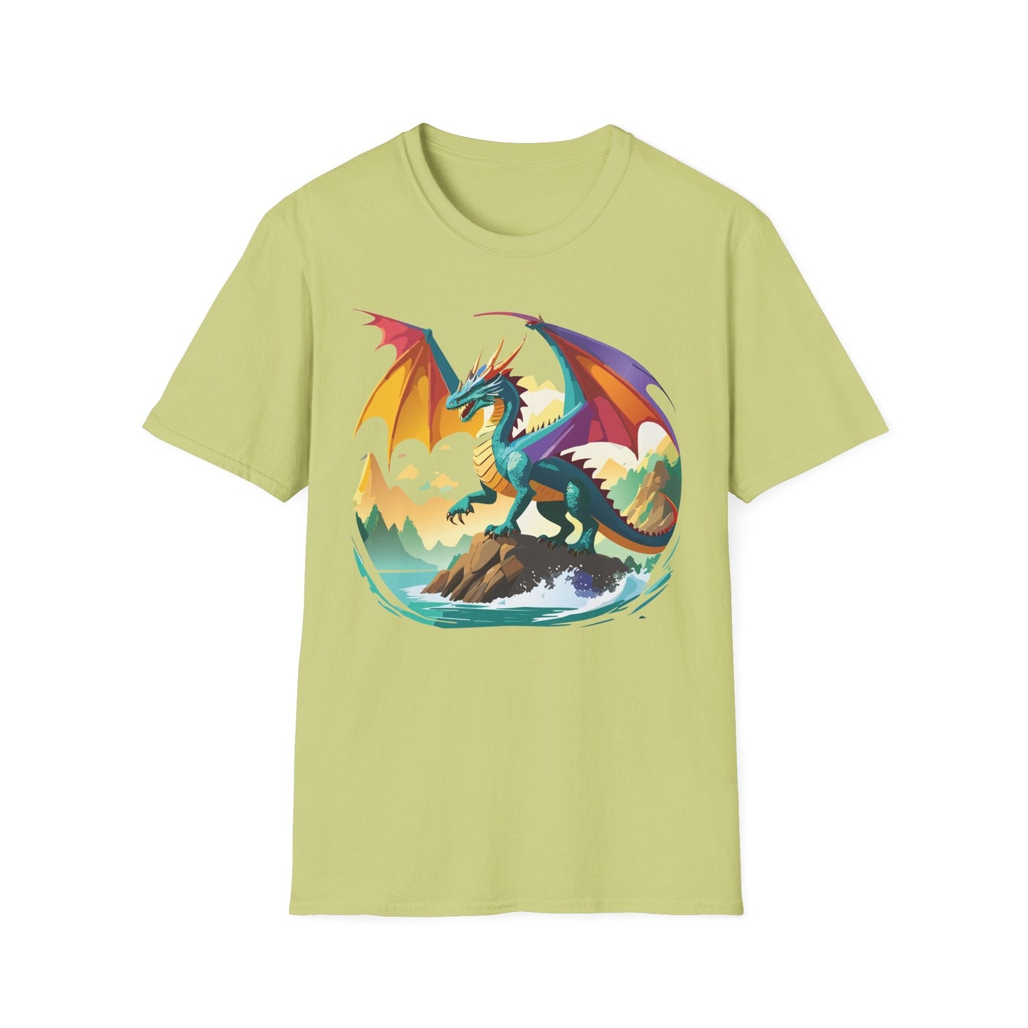 Dragon T Shirt Unisex Dragon Shirt Animal Design Softstyle Tee 100 Percent Cotton