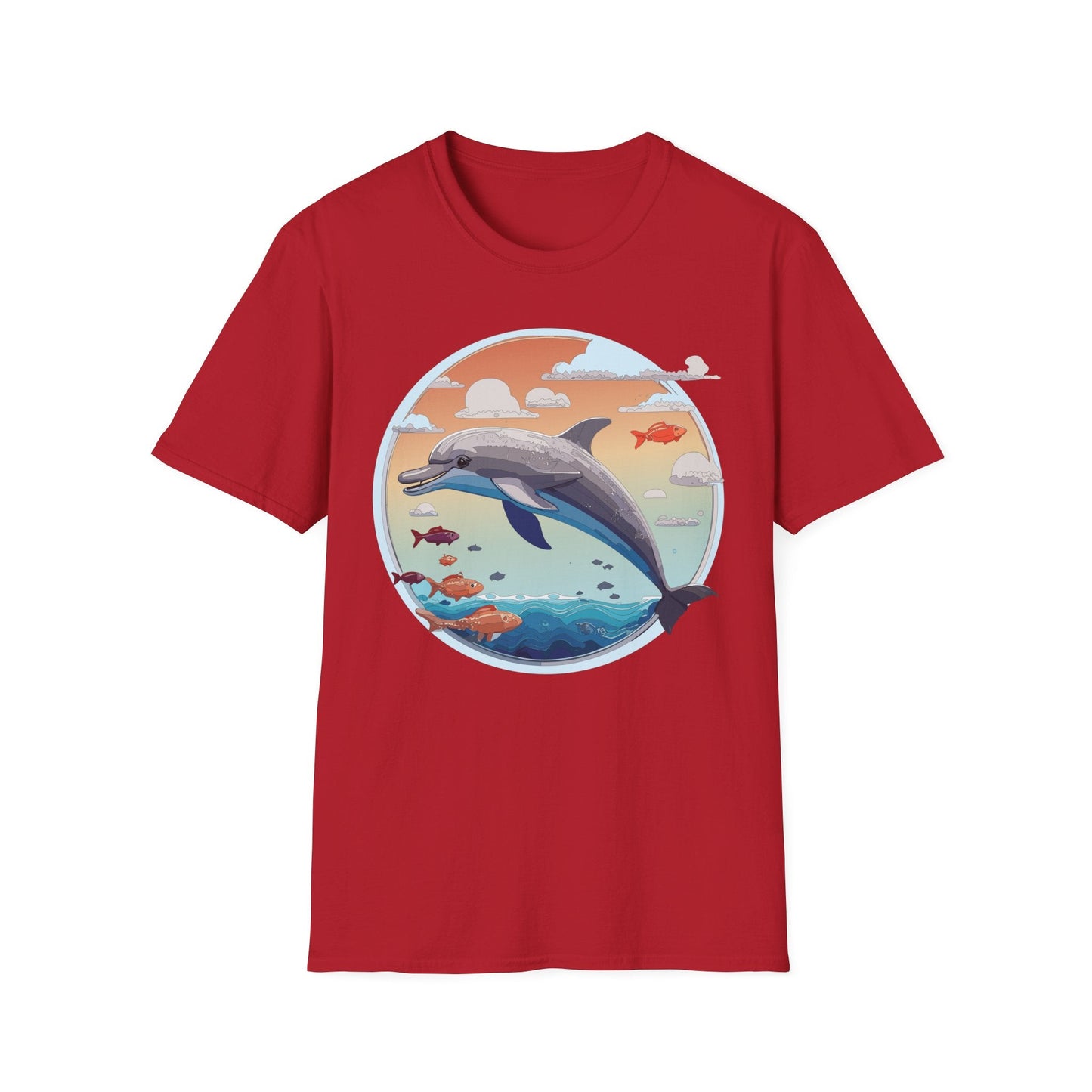 Dolphin Shirt Unisex Gildan Softstyle Cotton Tee For Men Women Dolphin Fish Animal Shirt