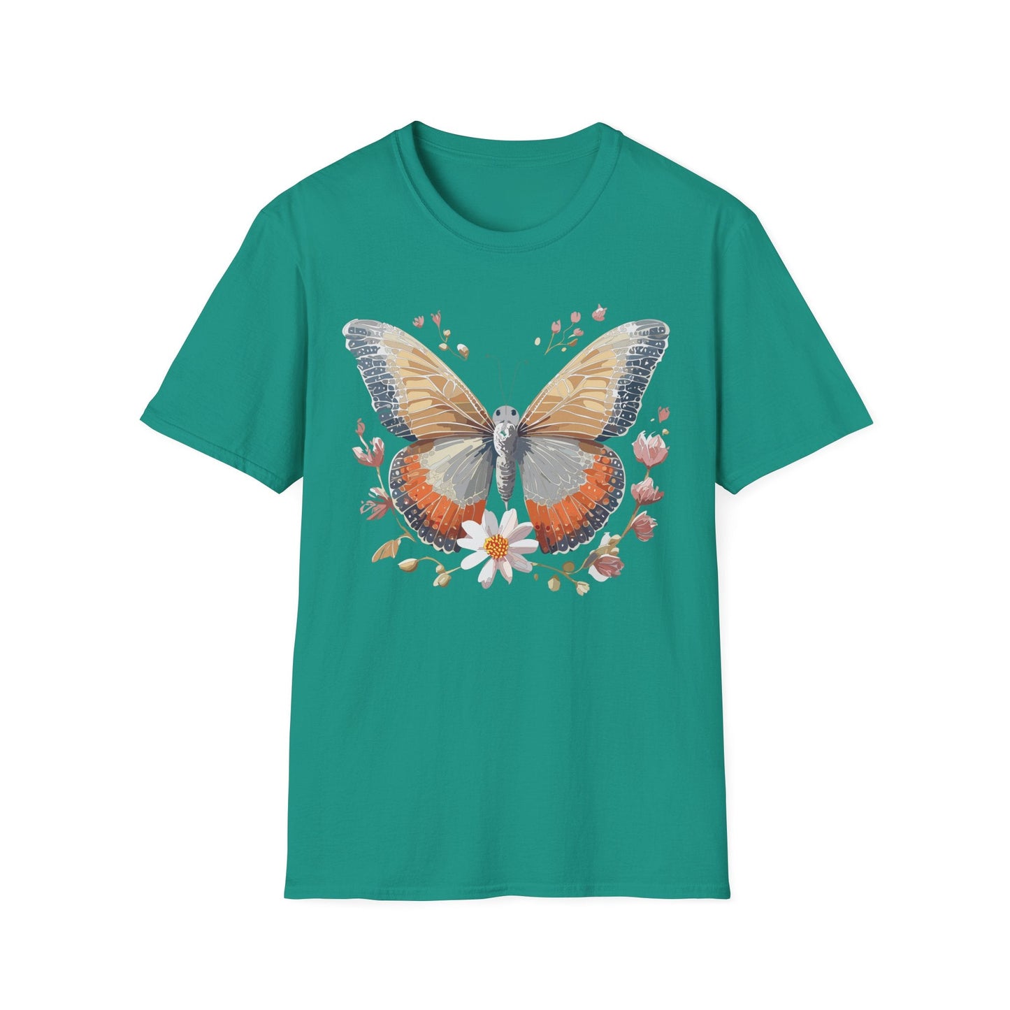 Unisex Butterfly T Shirt Softstyle Gildan 64000 Comfortable Durable Tee For Everyday Wear