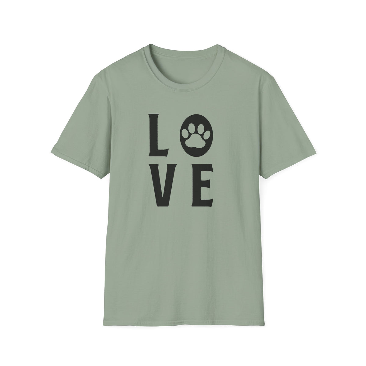 Love Paw T-Shirt Unisex Cotton Short Sleeves Pet Lover Tee with Paw Print
