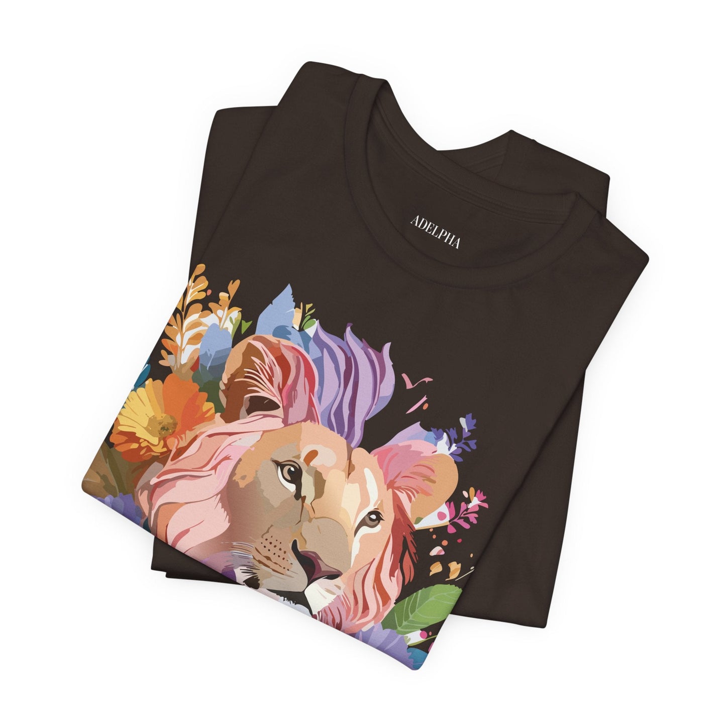 Lion Graphic Tee Unisex Short Sleeve Art Design From Adelpha Premium Vintage Inspired Tee
