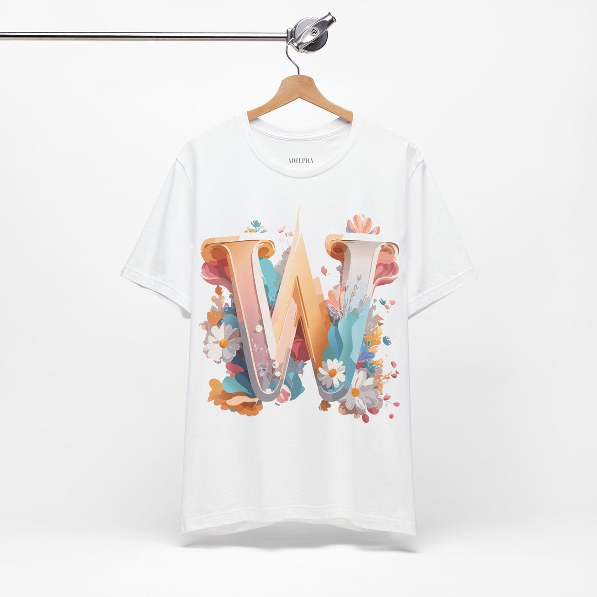 Letter W Graphic Unisex Cotton Bella+Canvas Tee with Art Letter Design